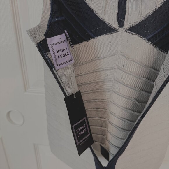 New Authentic Herve Leger Bandage Dress Small Bodycon Cocktail Y2K Party Club - Picture 7 of 10